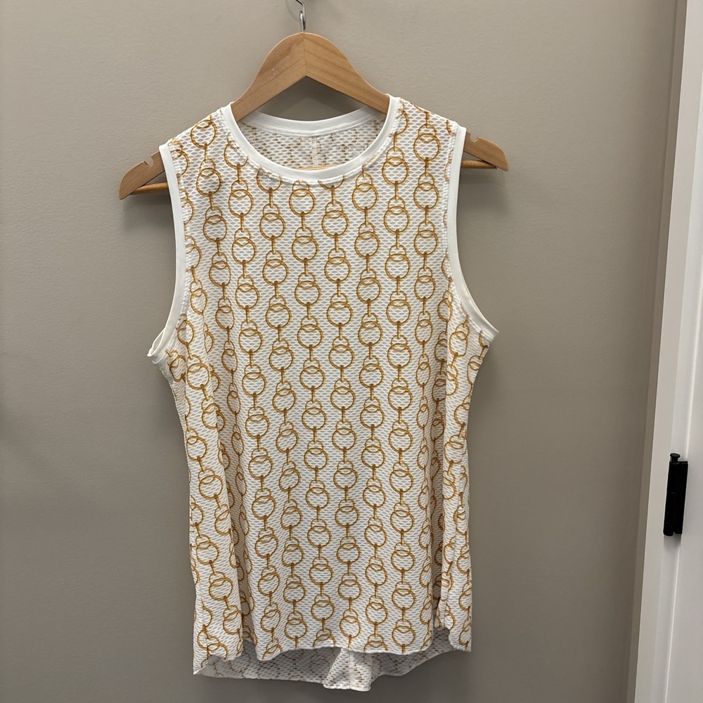 Sofibella Tank Top Womens XL Gold Chain Print Tennis Pickle Ball Gym Active Top